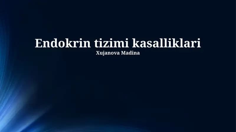 Endokrin tizimi kasalliklari
