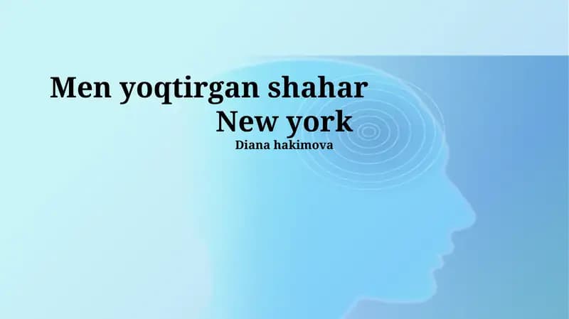 Men yoqtirgan shahar