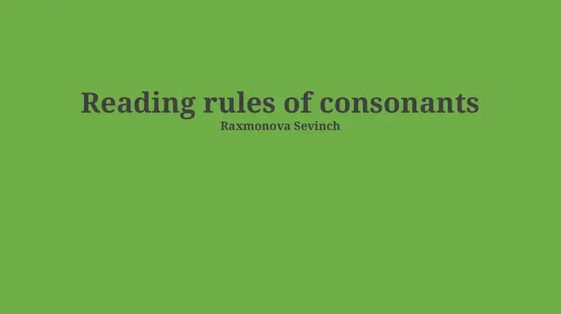 Reading rules of consonants