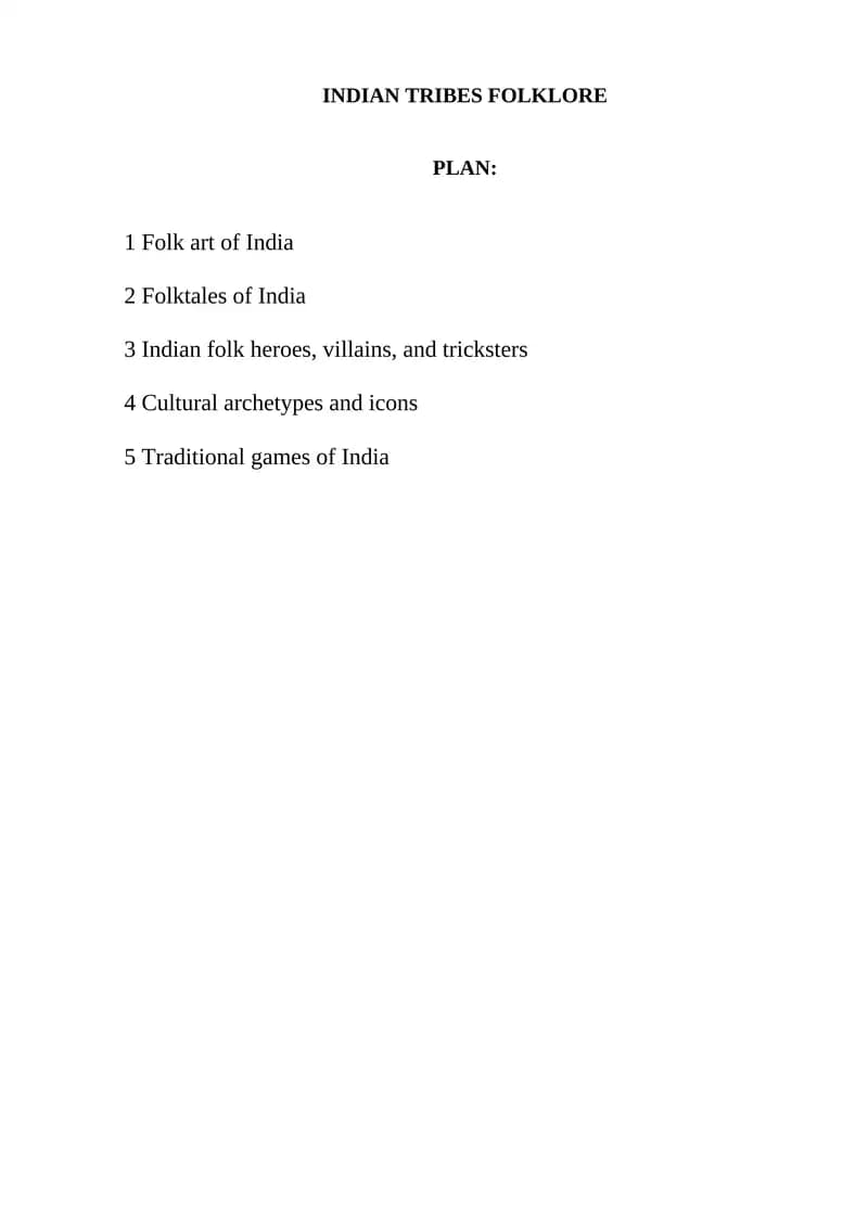 Indian Tribes Folklore