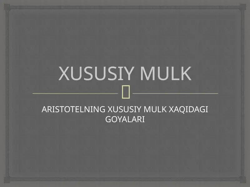 XUSUSIY MULK