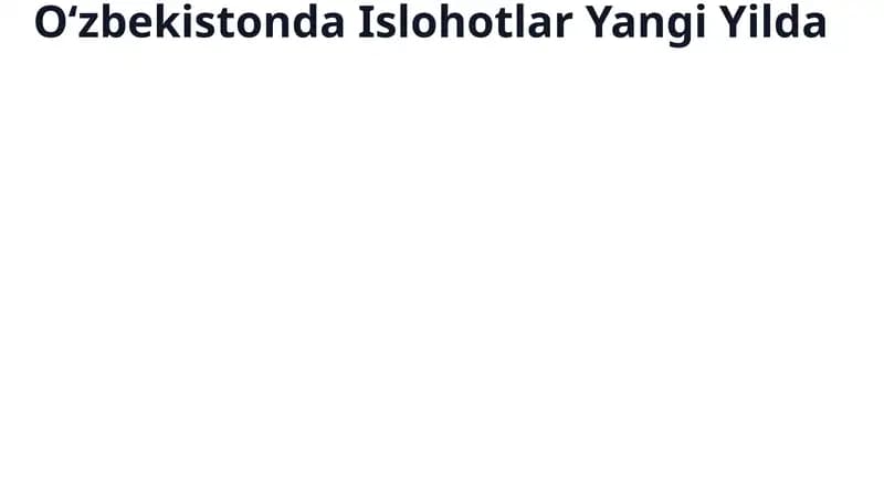 Oʻzbekistonda Iqtisodiy Islohotlar