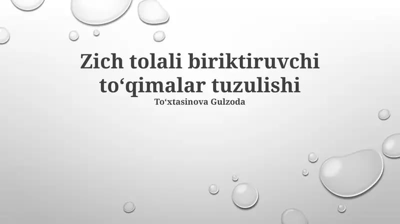 Zich tolali biriktiruvchi toʻqimalar tuzulishi