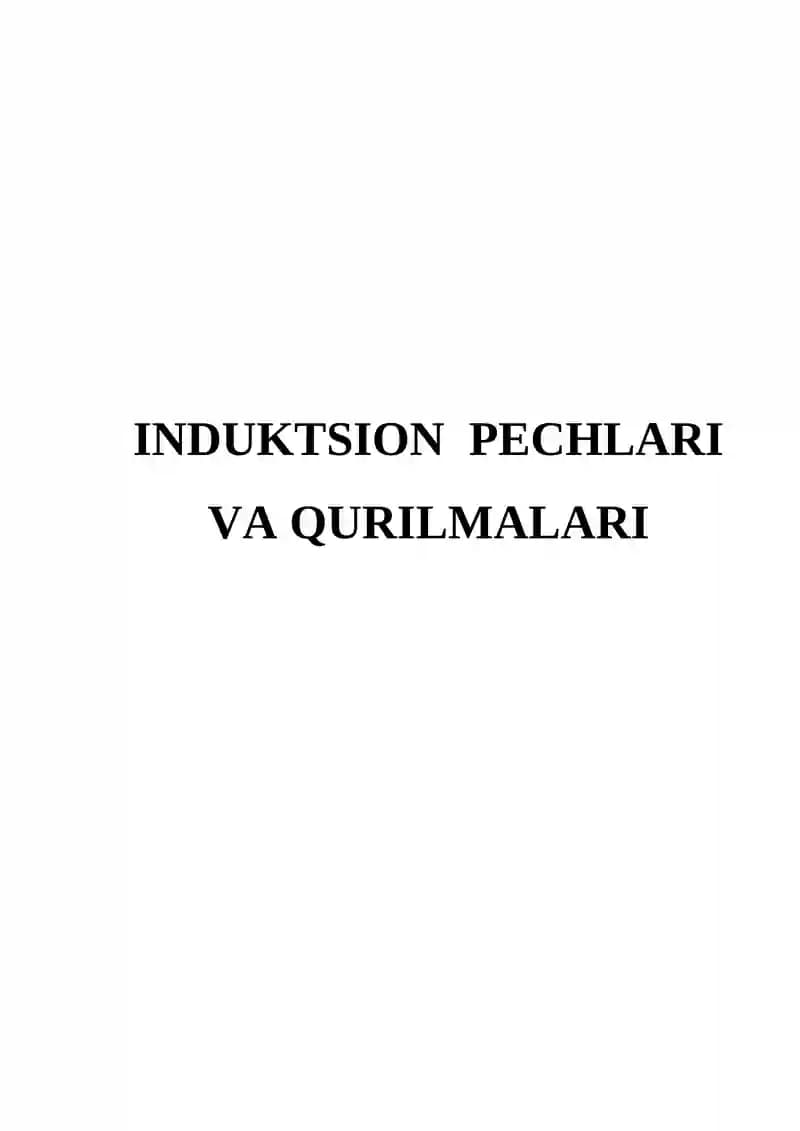 Induktsion pechlari va qurilmalari