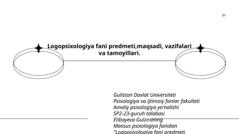 Logopsixologiya fani predmeti, maqsadi, vazifalari va tamoyillari