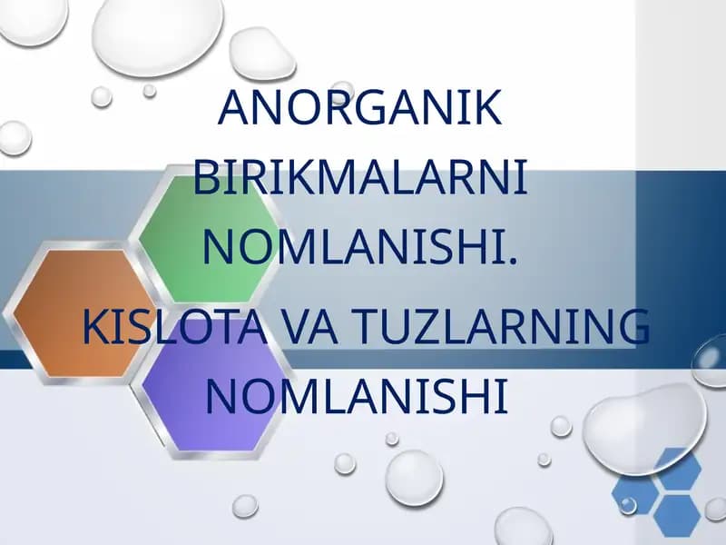 Anorganik birikmalar nomlanishi