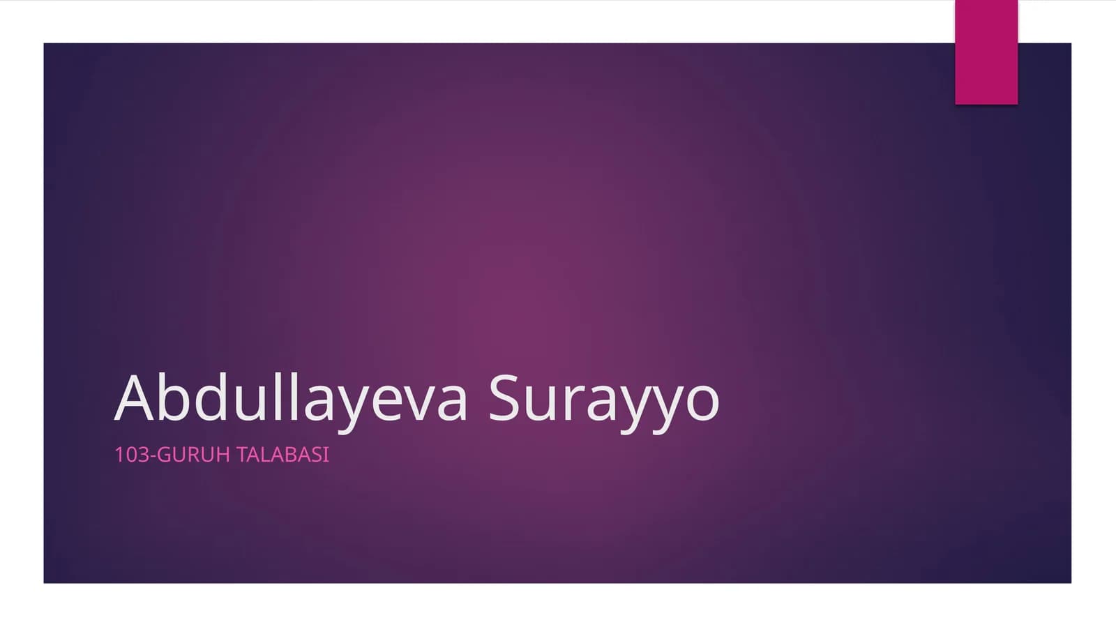 Abdullayeva Surayyo
