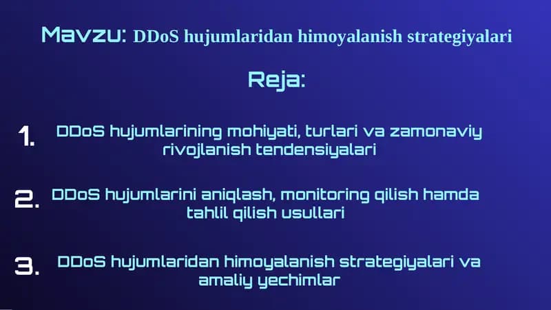 DDoS hujumlaridan himoyalanish strategiyalari