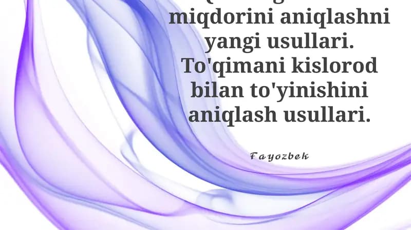 To'qima kislorod to'yinganligini o'lchash usullari