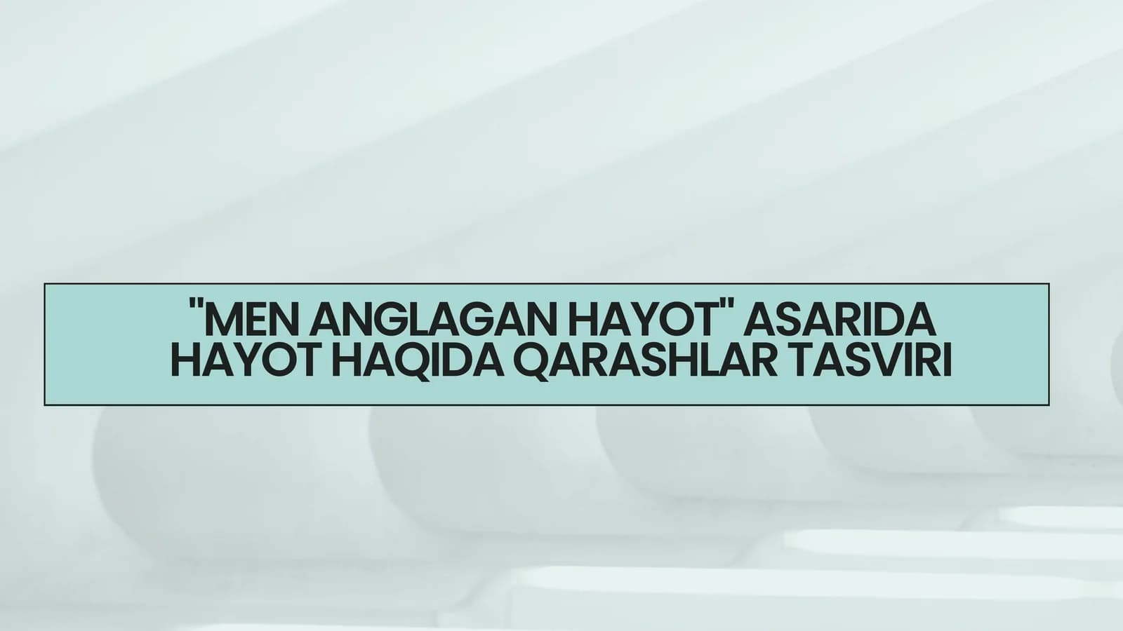 "MEN ANGLAGAN HAYOT" ASARIDA HAYOT HAQIDA QARASHLAR TASVIRI