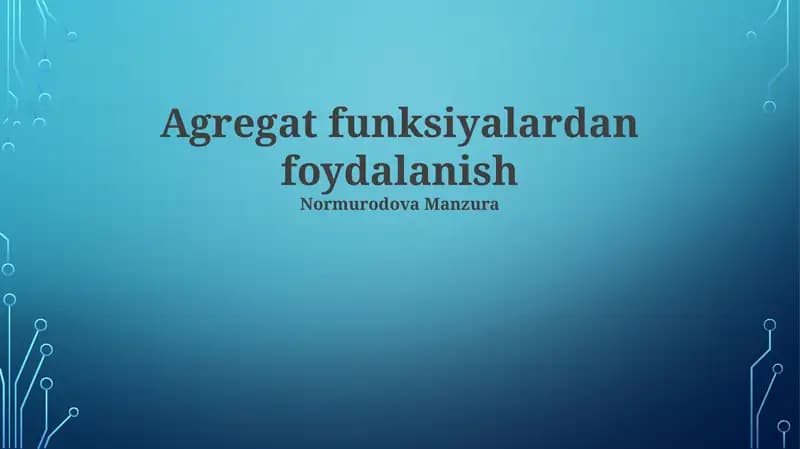 MAX funksiyasi