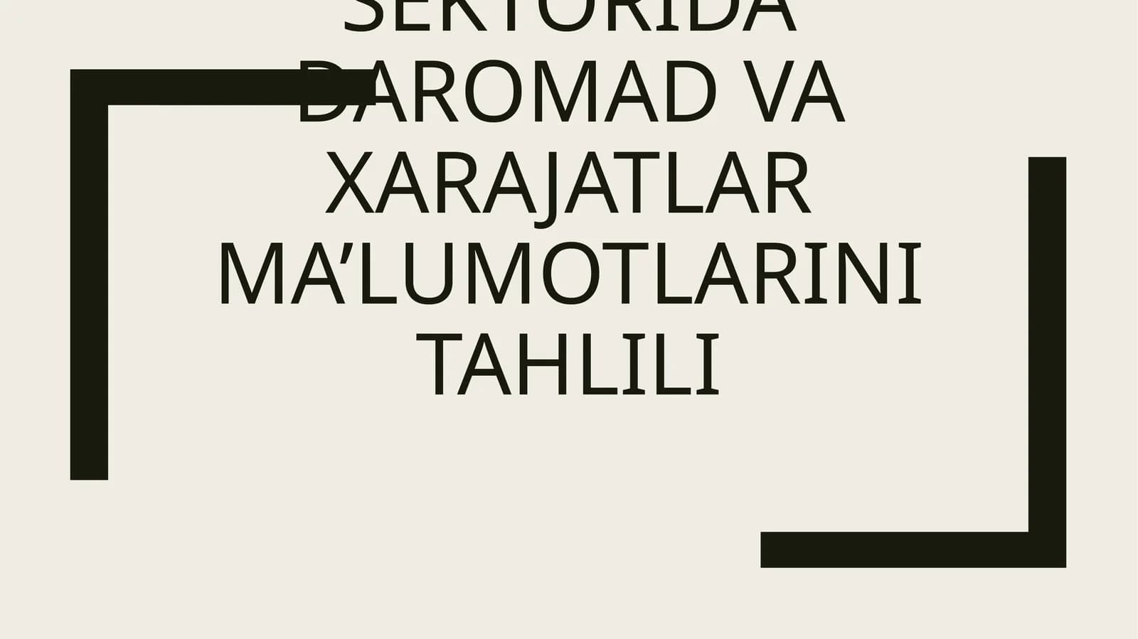 Bank sektorida daromad va xarajatlar ma’lumotlarini tahlili