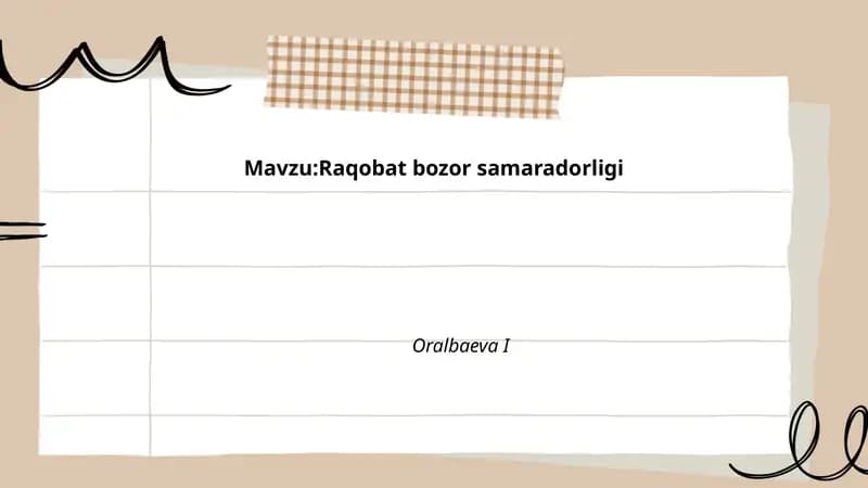 Raqobat bozor samaradorligi