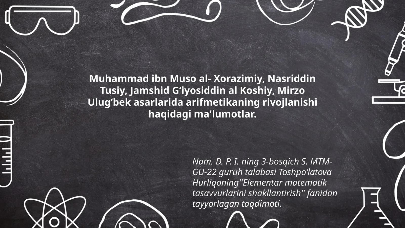 Elementar matematik tasavvurlarini shakllantirish