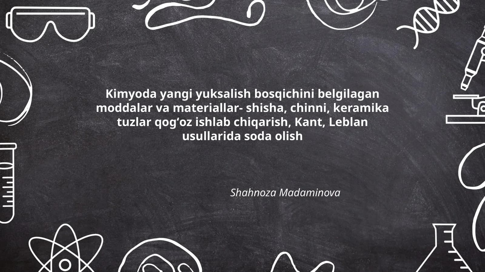 Kimyoda yangi yuksalish bosqichini belgilagan moddalar va materiallar