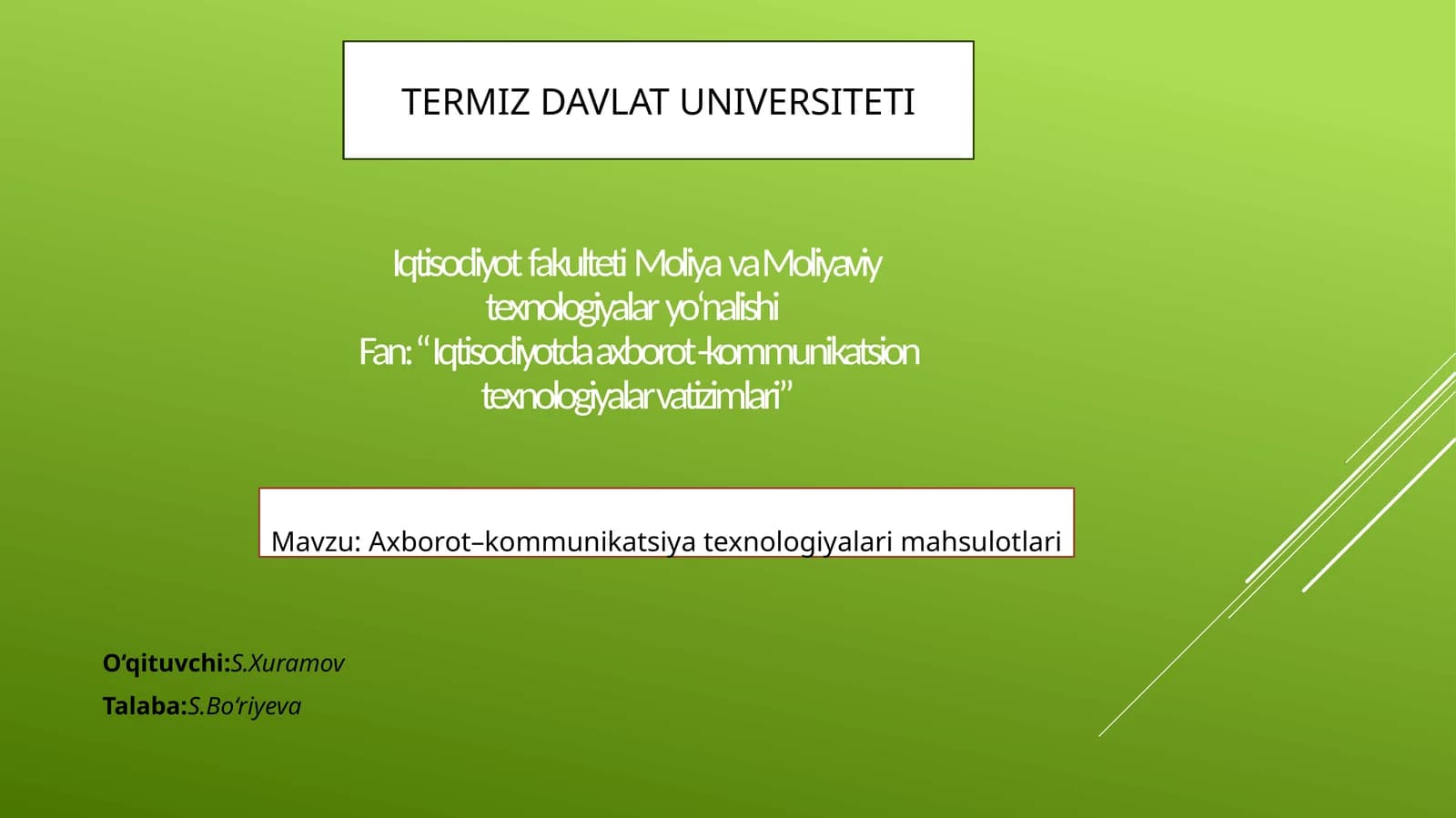 Axborot–kommunikatsiya texnologiyalari mahsulotlari