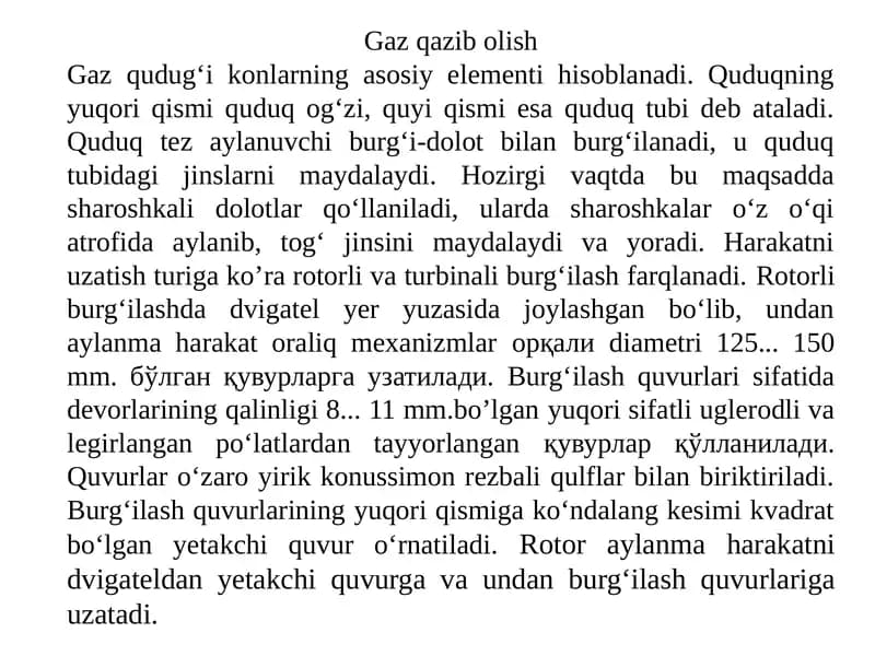 gaz burg‘ilash quvurlari
