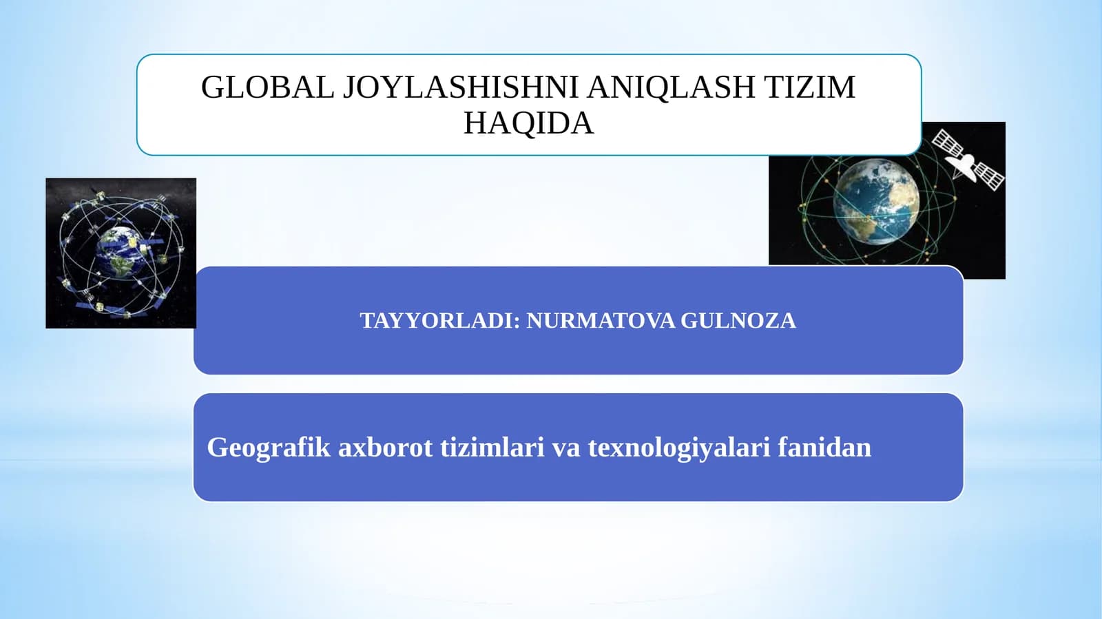 GLOBAL JOYLASHISHNI ANIQLASH TIZIMI