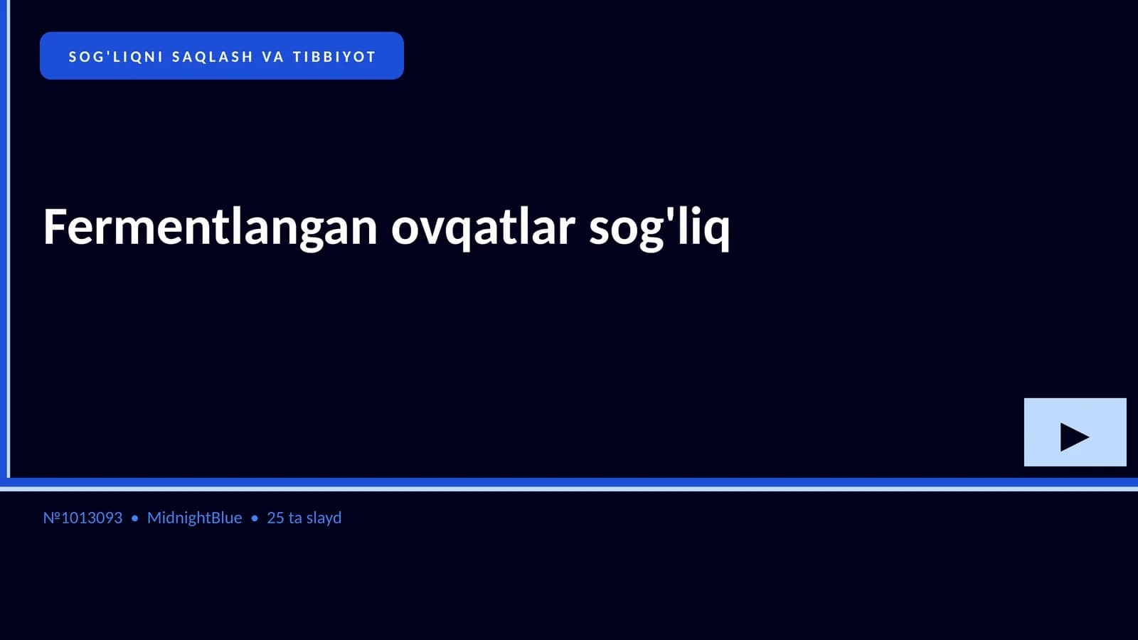 SOG'LIQNI SAQLASH VA TIBBIYOT