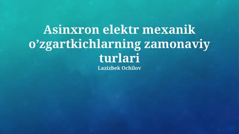 Sensorsiz Boshqarish