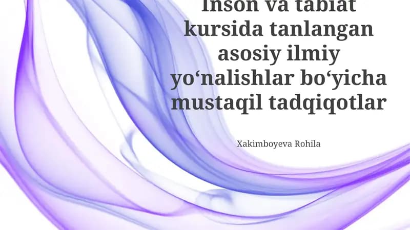 Tanlangan Ilmiy Yo'nalishlar