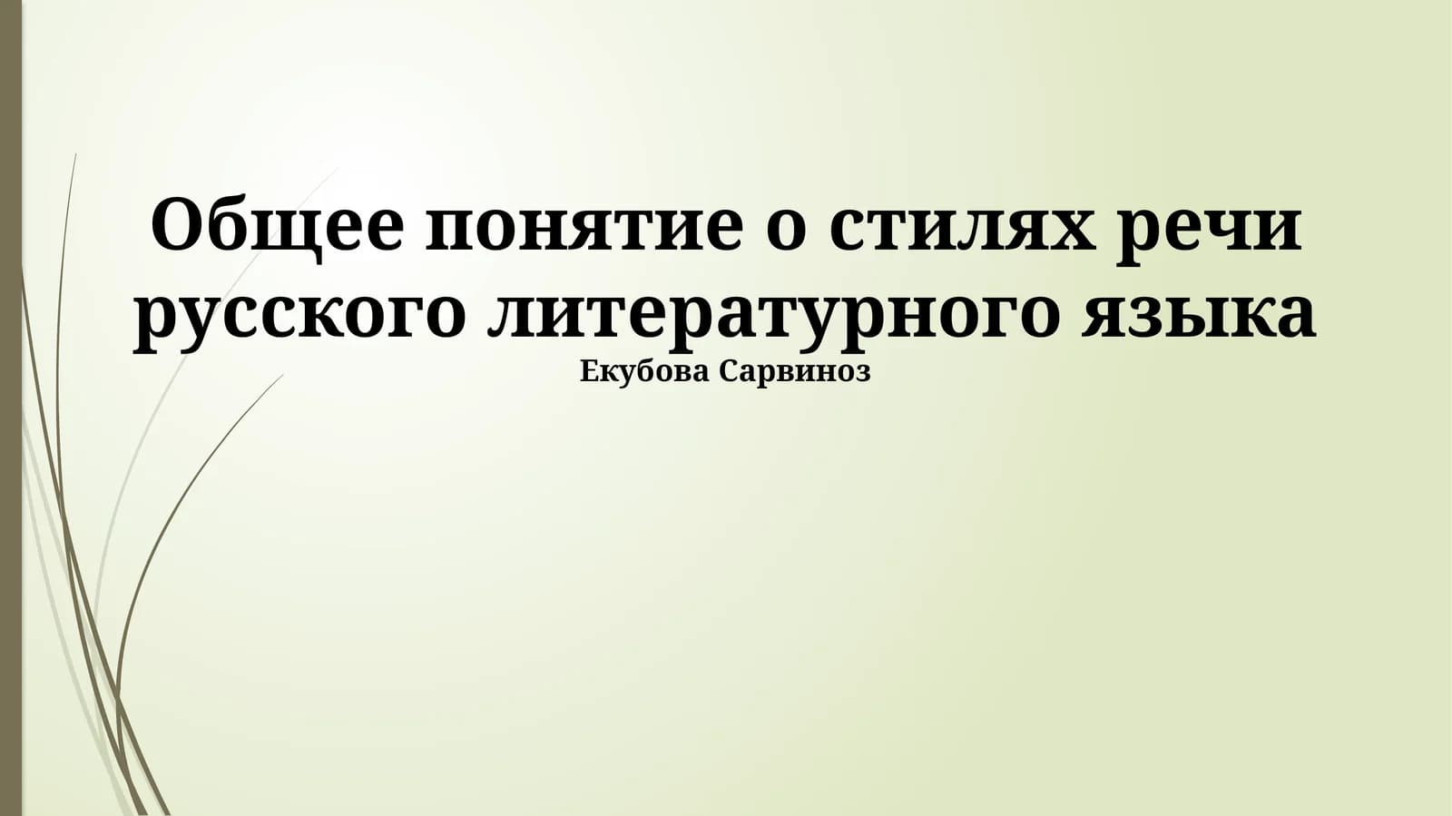 Общее понятие о стилях речи русского литературного языка