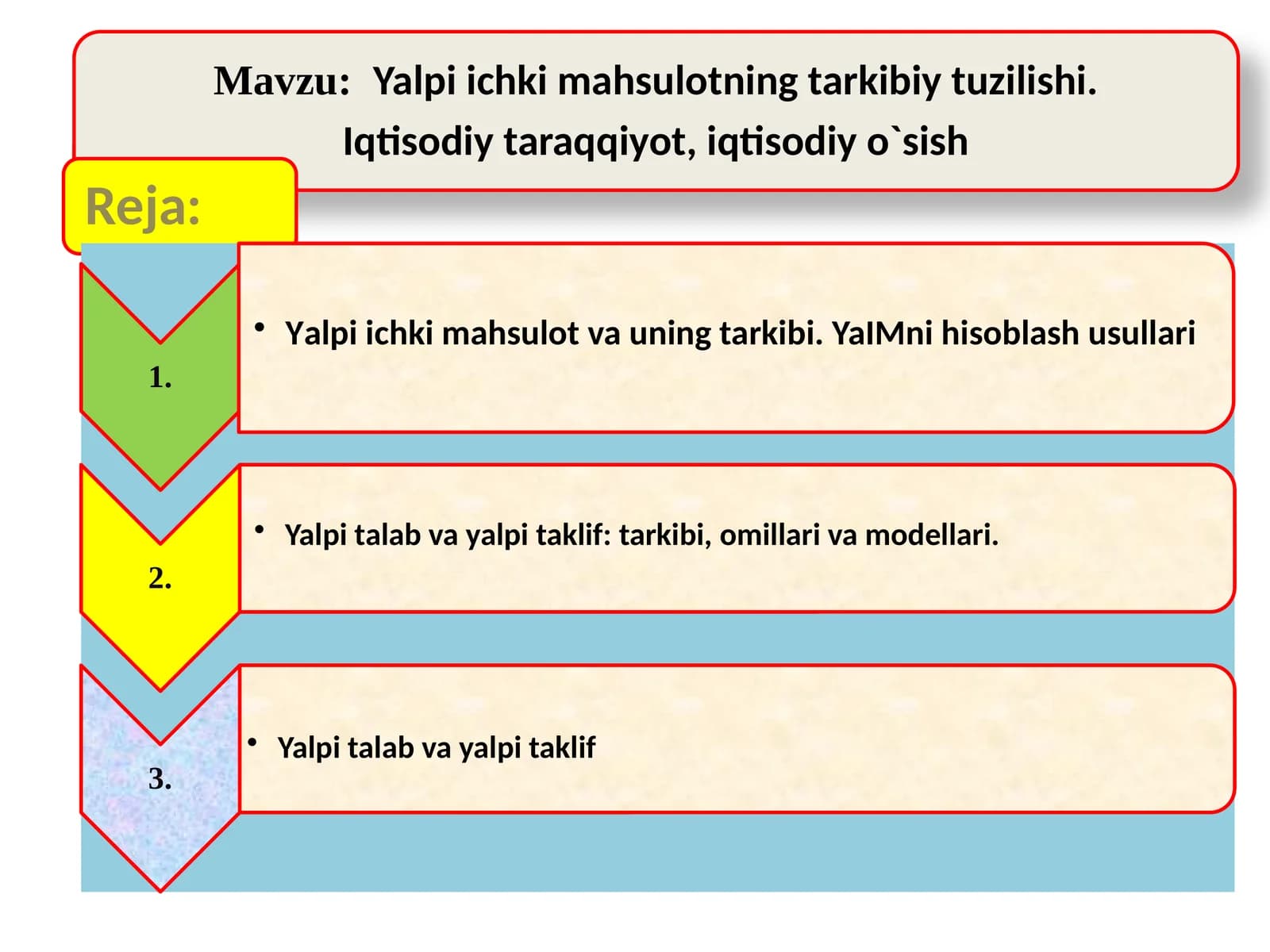 Iqtisodiyotga oʻtish (Amaliy ishlar/Iqtisodiyot)