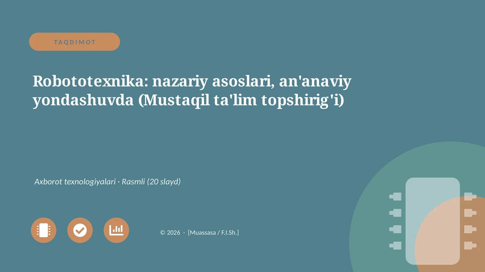 Robototexnika: nazariy asoslari, an'anaviy yondashuvda