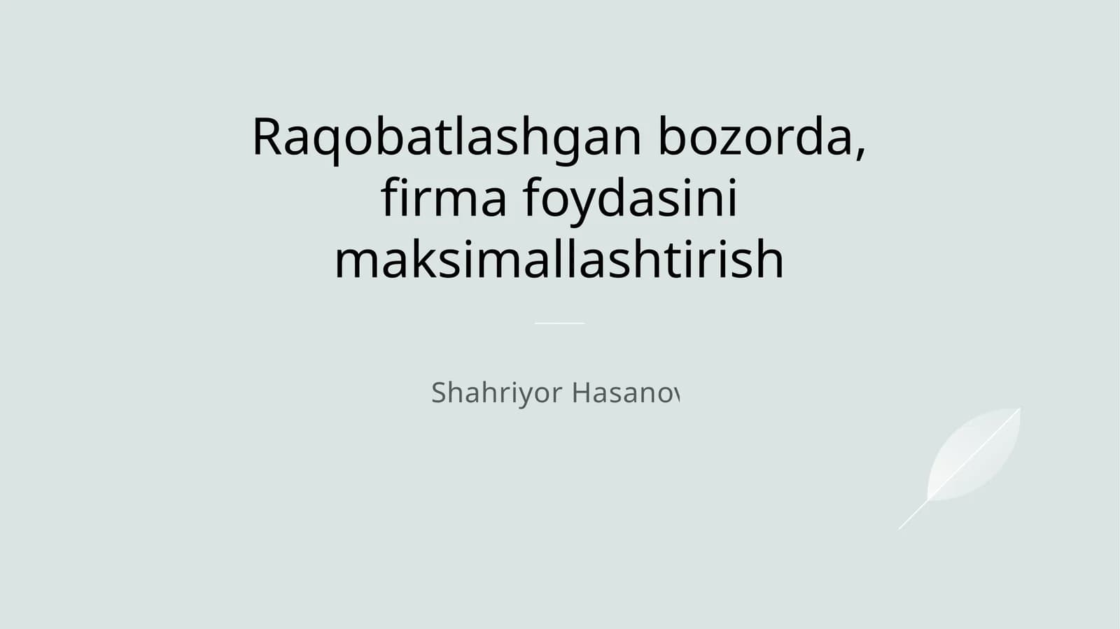 Globalizatsiya va Bozor Kengaytirish