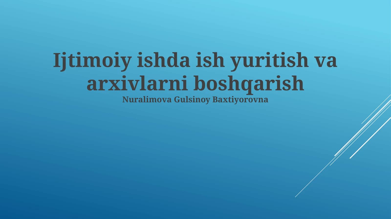 Qog'oz hujjatlarni boshqarish va arxivlash