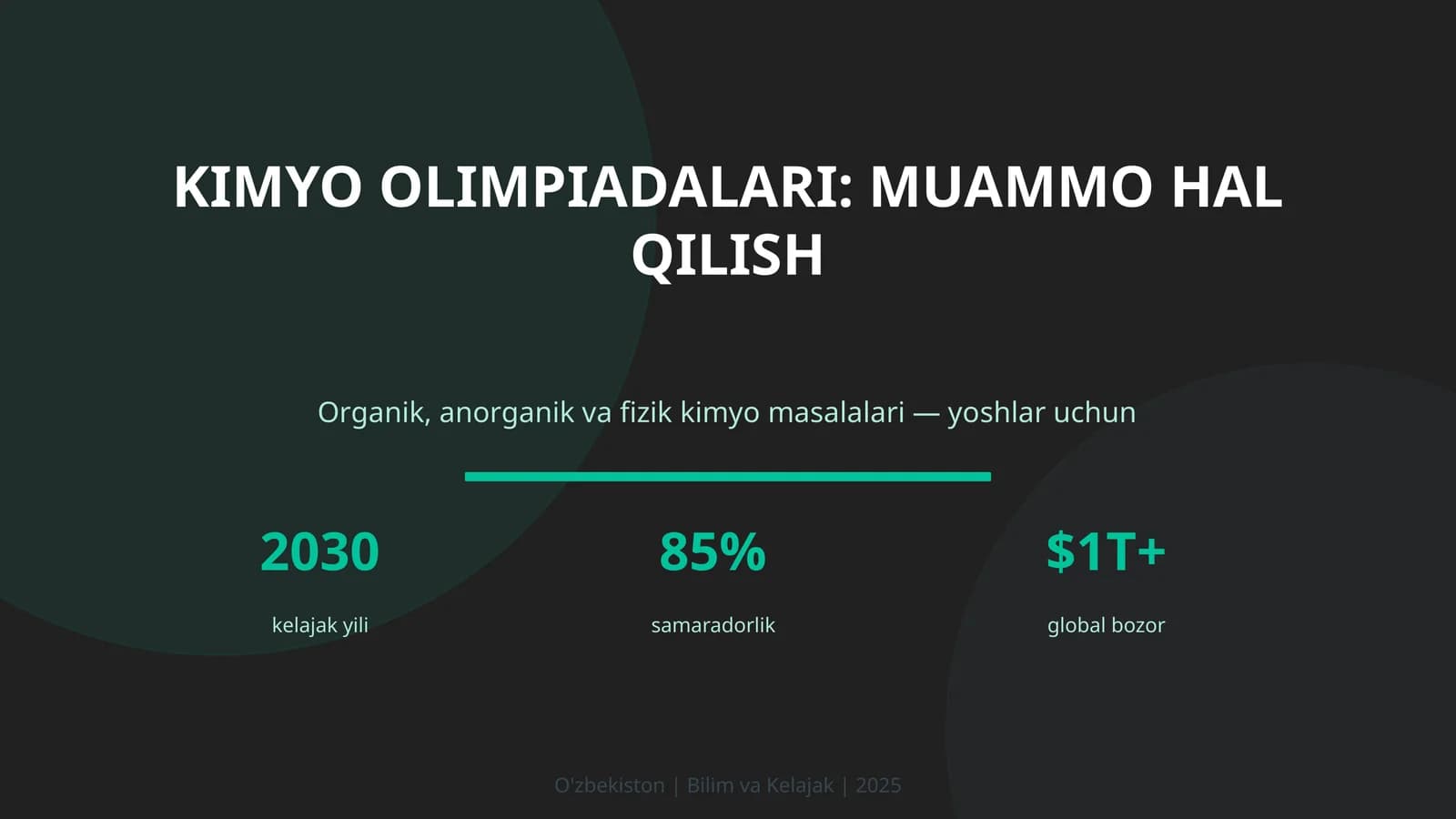 Kimyo olimpiadalari: muammo hal qilish