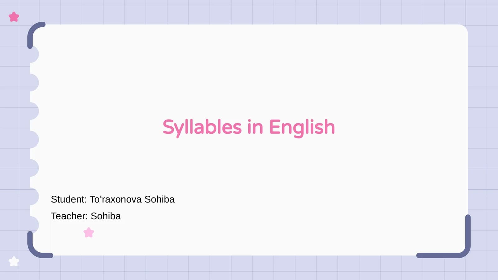 Syllables in English