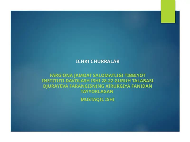 ICHKI CHURRALAR