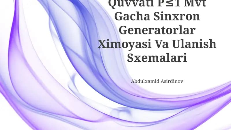 Quvvati P≤1 Mvt Gacha Sinxron Generatorlar