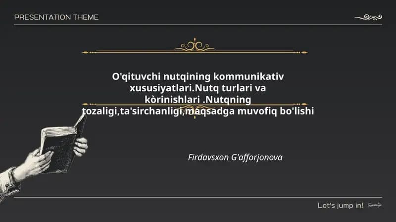 O'qituvchi Nutqining Kommunikativ Xususiyatlari