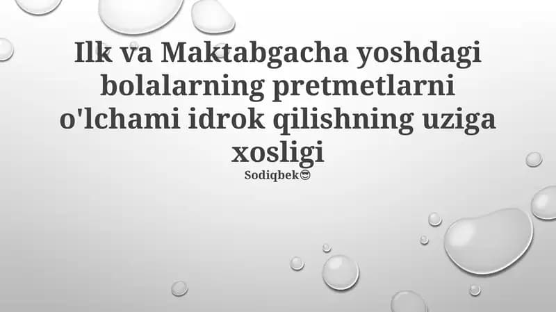 Kichkina Gigantlar: Maktabgacha yoshdagi bolalarning nostandart o'lchovi