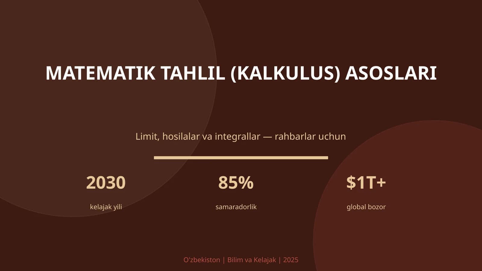 Matematik tahlil (kalkulus) asoslari