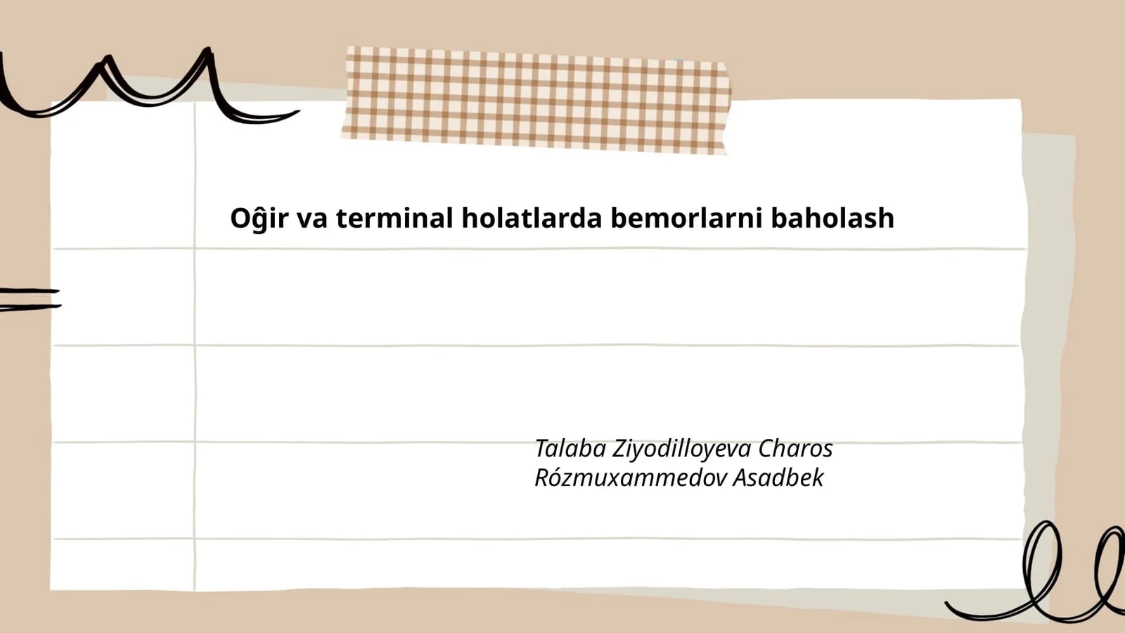 Og'ir holatlarda shoshilinch tibbiy yordam