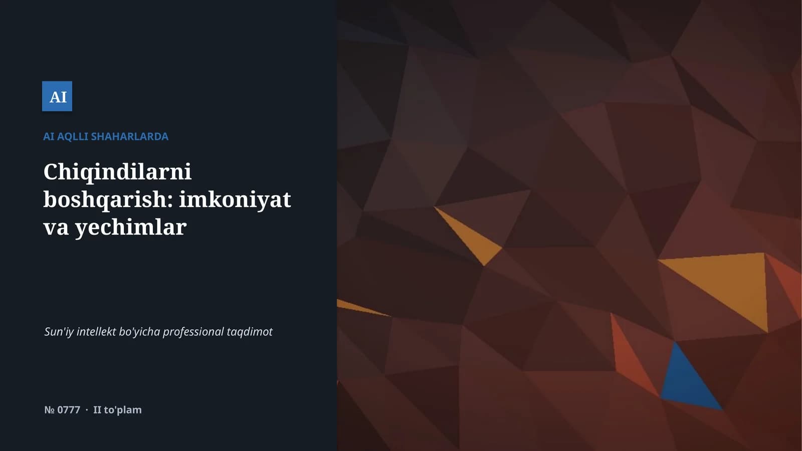 AI AQLLI SHAHARLARDA