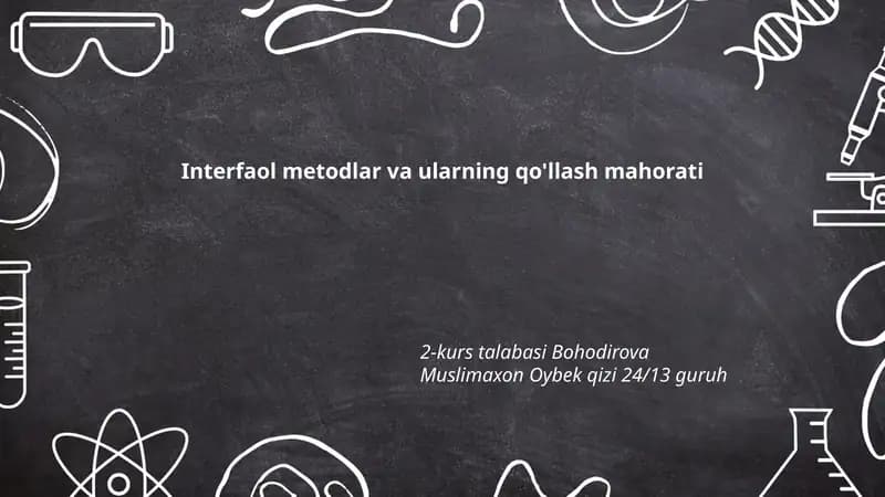 Interfaol Metodlar va ularning qo'llash mahorati