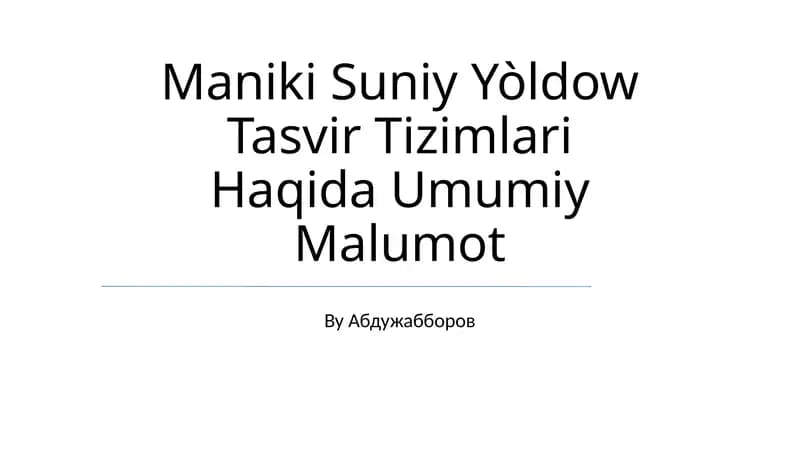Sun'iy Yo'ldosh Tasvir sxemalari