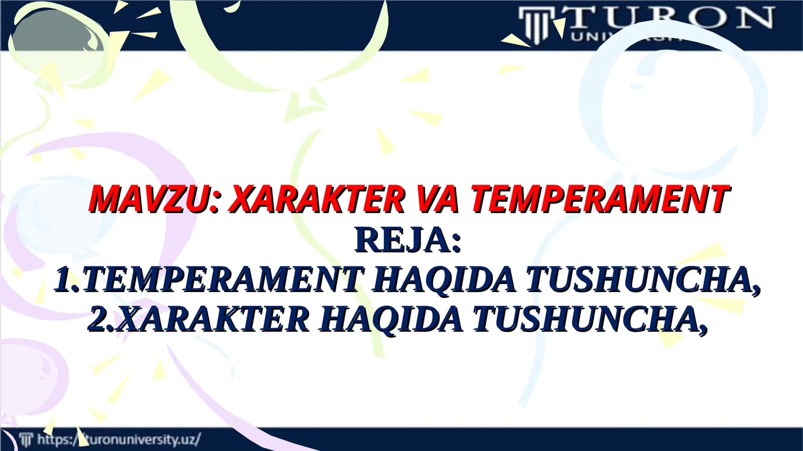 XARAKTER VA TEMPERAMENT