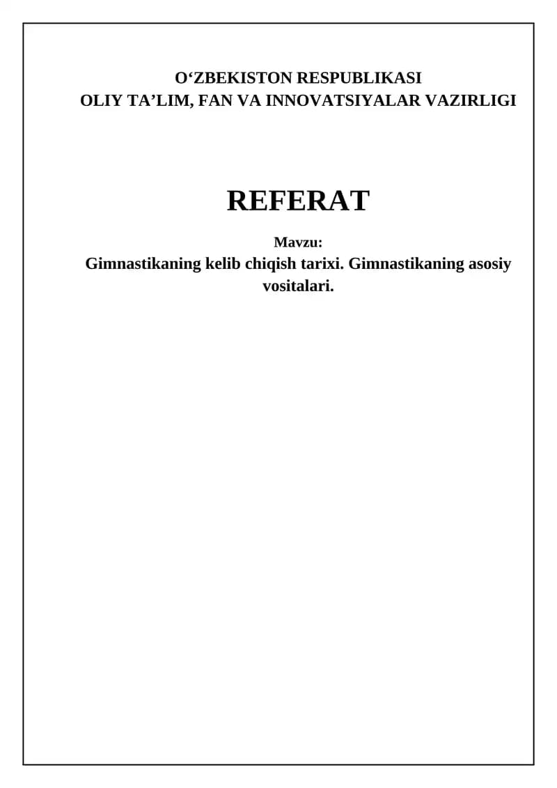 Gimnastika tarixi va rivojlanishi