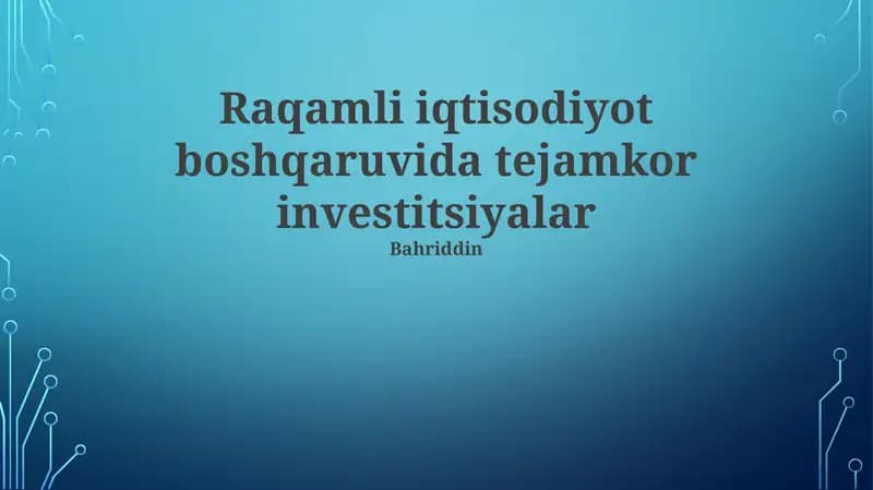 Raqamli Ko'nikmalarni O'rgatishdan Foyda