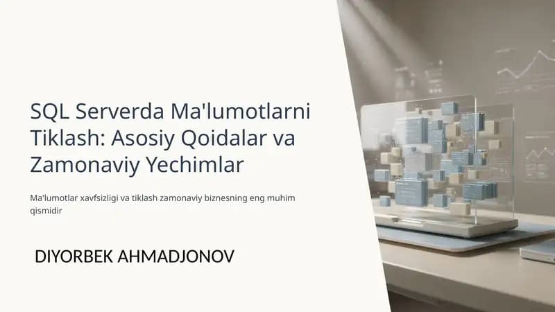 SQL Serverda Ma'lumotlarni Tiklash: Asosiy Qoidalar va Zamonaviy Yechimlar