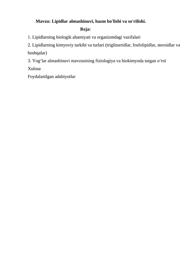 Lipidlar almashinuvi