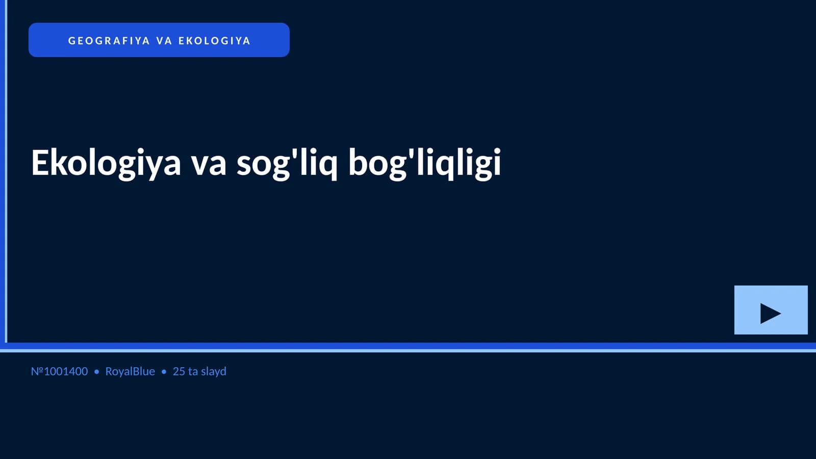 Ekologiya va sog'liq bog'liqligi