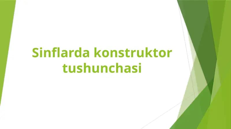 Sinflardakonstruktortushunchasi