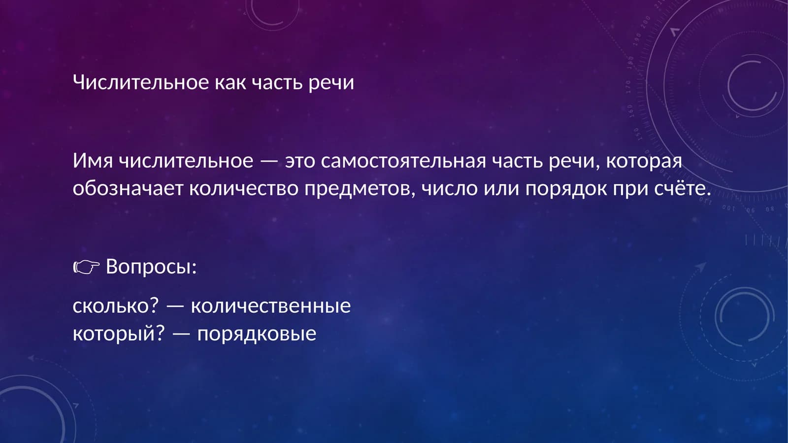 Числительное как часть речи