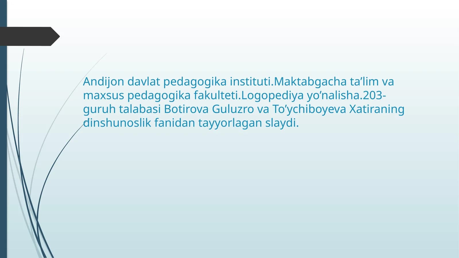 Logopediya yo’nalishi